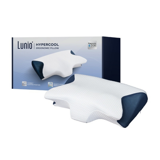 Lunio หมอน HyperCool Ergonomic Pillow แพ็กคู่