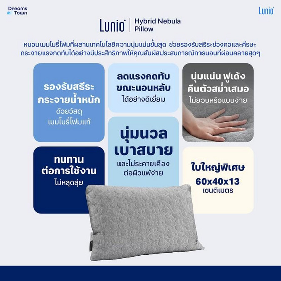 Lunio หมอน Hybrid Nebula Pillow