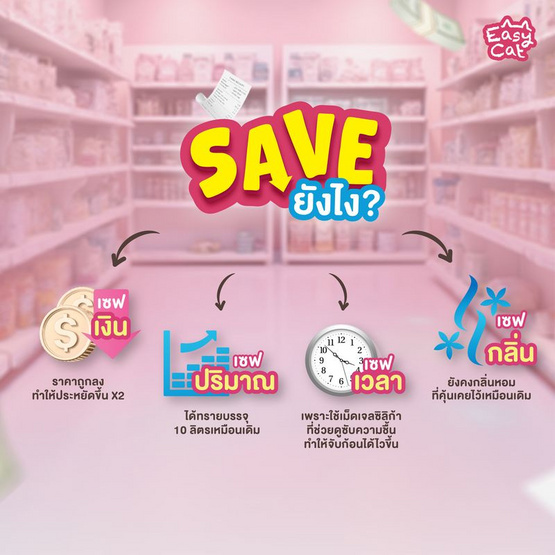 Easy Cat อีซี่เซฟ ทรายแมวเม็ดกลม กลิ่นแอปเปิ้ล 10 ลิตร