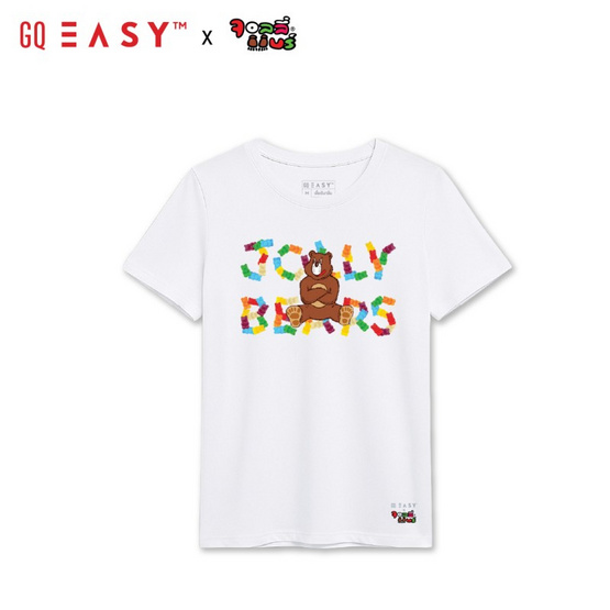 GQ EASY จีคิว อีซี่ เสื้อยืด Collection Jolly Bear ทรงผู้หญิง สีขาว