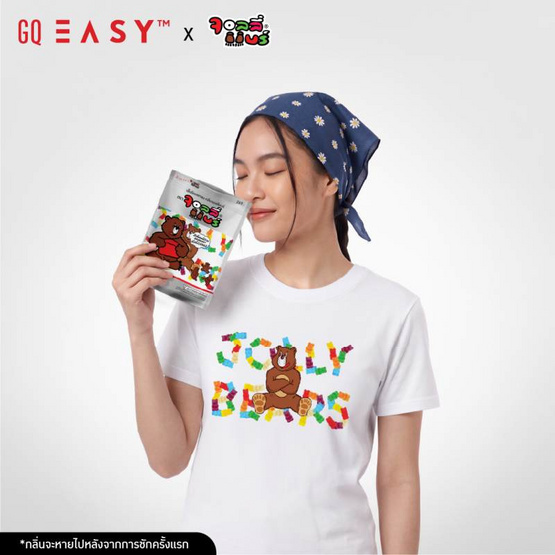 GQ EASY จีคิว อีซี่ เสื้อยืด Collection Jolly Bear ทรงผู้หญิง สีขาว