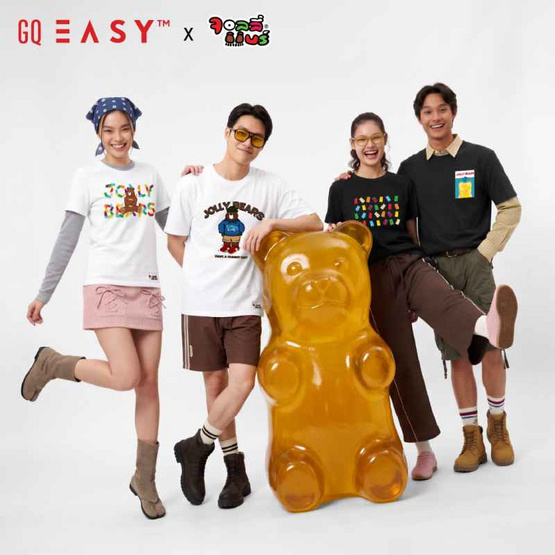 GQ EASY จีคิว อีซี่ เสื้อยืด Collection Jolly Bear ทรงผู้หญิง สีขาว