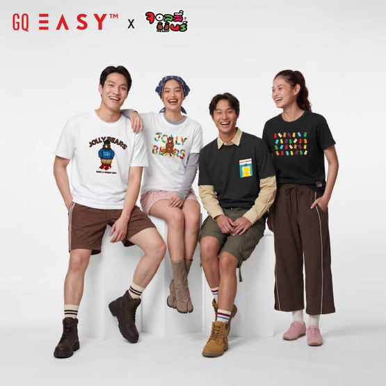 GQ EASY จีคิว อีซี่ เสื้อยืด Collection Jolly Bear ทรงผู้หญิง สีขาว
