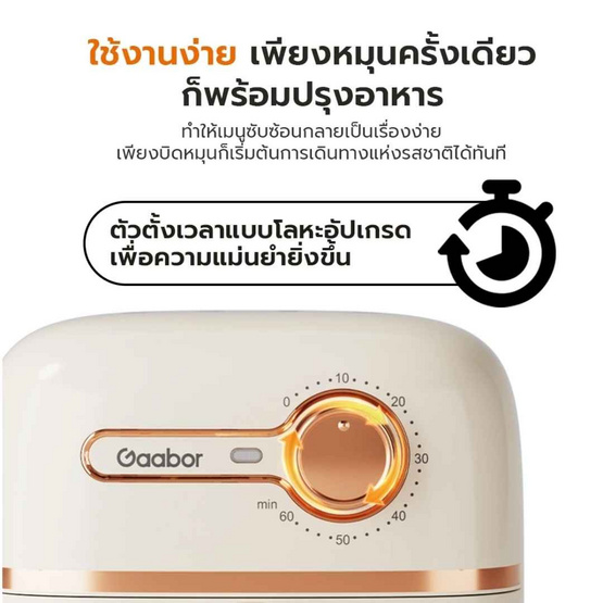 Gaabor ชุดสุดคุ้ม หม้อทอดไร้น้ำมัน รุ่น AF-20M-YE01A + หม้อไฟฟ้า รุ่น GR-N18A
