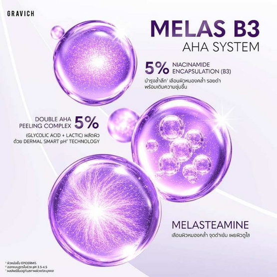 Gravich โลชั่น Melas B3 Brightening Aha Body Lotion 500 ml
