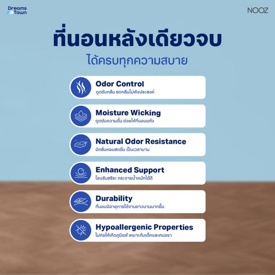 Nooz Evening Evo ที่นอนเมมโมรีโฟมคูลผสานโฟมชาร์โคล