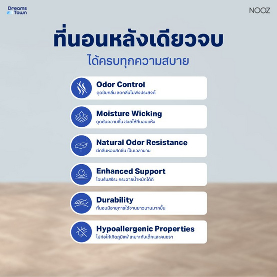 Nooz Evening Lite Evo ที่นอนเมมโมรีโฟมคูลผสานโฟมชาร์โคล