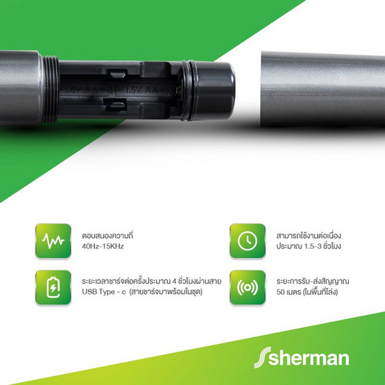 Sherman ไมโครโฟนใร้สาย รุ่น MIC-150 Plus