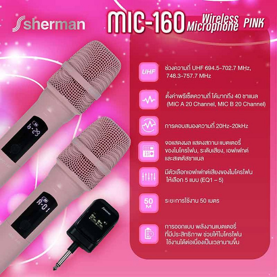 Sherman ไมโครโฟนใร้สาย รุ่น MIC-160