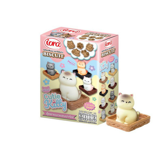 ไอโอร่า บิสกิตกลิ่นนม พร้อมโมเดลแมว คละแบบ 16 กรัม (แพ็ก 8 ชิ้น)