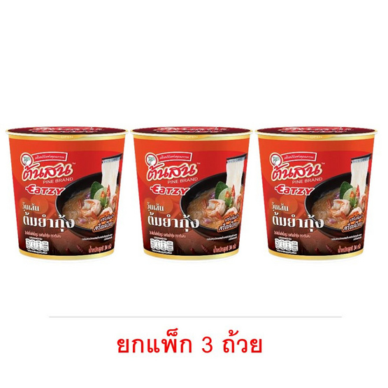 ต้นสน วุ้นเส้นกึ่งสำเร็จรูปแบบคัพ รสต้มยำกุ้ง 34 กรัม (แพ็ก 3 ถ้วย)