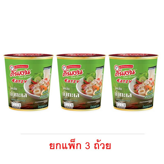 ต้นสน วุ้นเส้นกึ่งสำเร็จรูปแบบคัพ รสยำทะเล 31 กรัม (แพ็ก 3 ถ้วย)