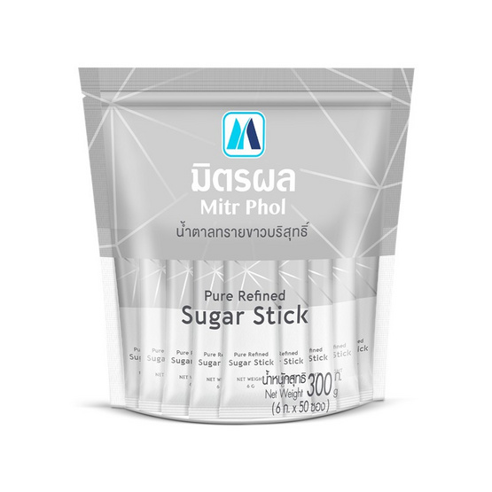 มิตรผล น้ำตาลทรายบริสุทธิ์ 300 กรัม 50ซอง/ถุง (แพ็ก 4 ถุง)