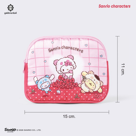 กระเป๋าพับเก็บ พร้อมกระเป๋าใส่เหรียญ Sanrio Characters - ชมพู