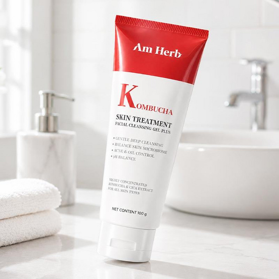 Am Herb คลีนซิ่งเจล Kombucha Skin Treatment Facial Cleansing Gel 100 กรัม