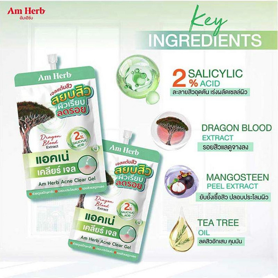 Am Herb เจลทาสิว Acne Clear Gel 8กรัม (แพ็ก6)