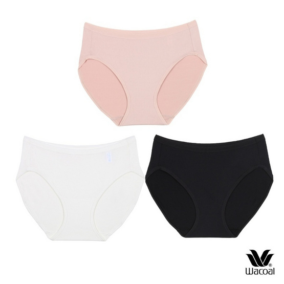 Wacoal Panty กางเกงในรูปทรง Bikini รุ่น WU1T34 สีเบจ-ดำ-ครีม Set 3 ชิ้น
