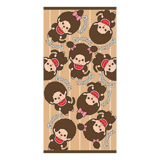 ผ้าขนหนูเช็ดผม monchhichi 15x30 นิ้ว สีน้ำตาล TW01