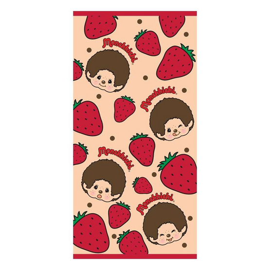 ผ้าขนหนูเช็ดผม monchhichi 15x30 นิ้ว สตรอว์เบอร์รี TW02