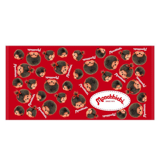 ผ้าขนหนูเช็ดผม monchhichi 15x30 นิ้ว สีแดง TW04