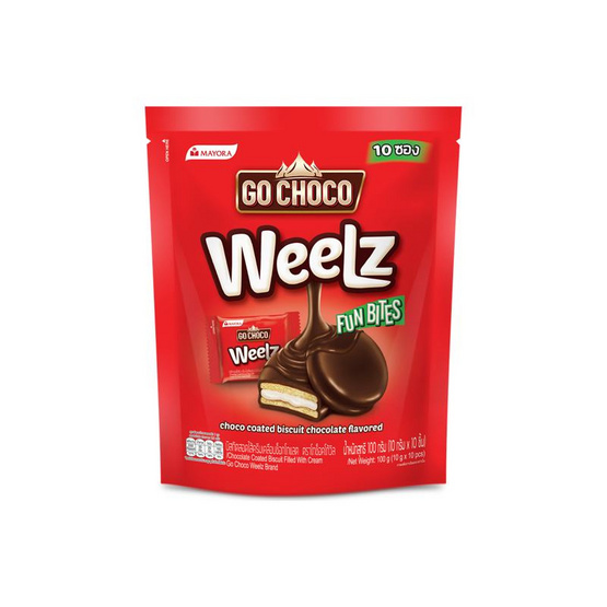 โกช็อคโก้วิล คุกกี้สอดไส้ครีมเคลือบช็อกโกแลต 100 กรัม (แพ็ก 8 ชิ้น)