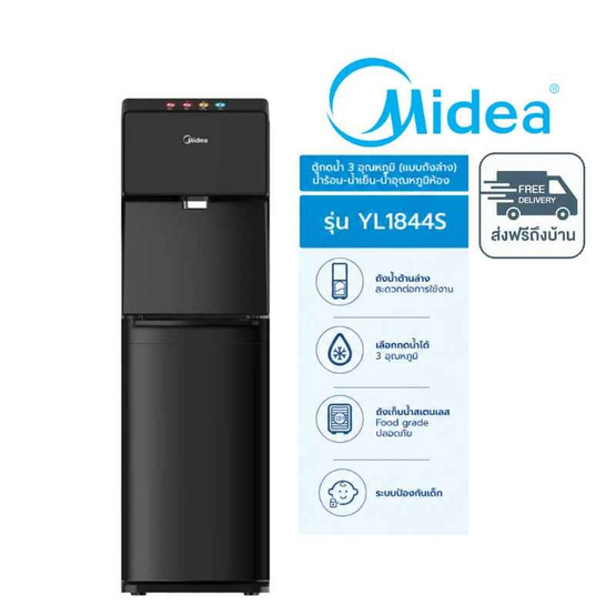 Midea ตู้กดน้ำ 3 อุณหภูมิ แบบติดตั้งถังน้ำด้านล่าง รุ่น YL1844S
