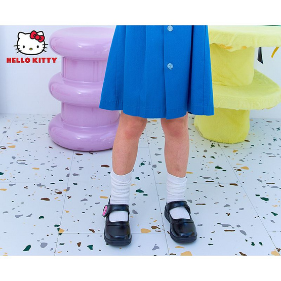 Hello Kitty รองเท้านักเรียน แบบตีนตุ๊กแก รุ่น KLT-542