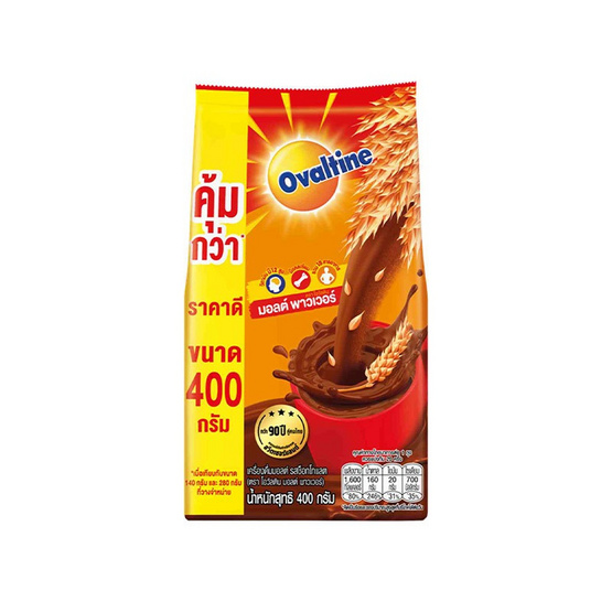 โอวัลติน มอลต์แบบผง คลาสสิค ถุง 400 กรัม (แพ็ก 3 ถุง)