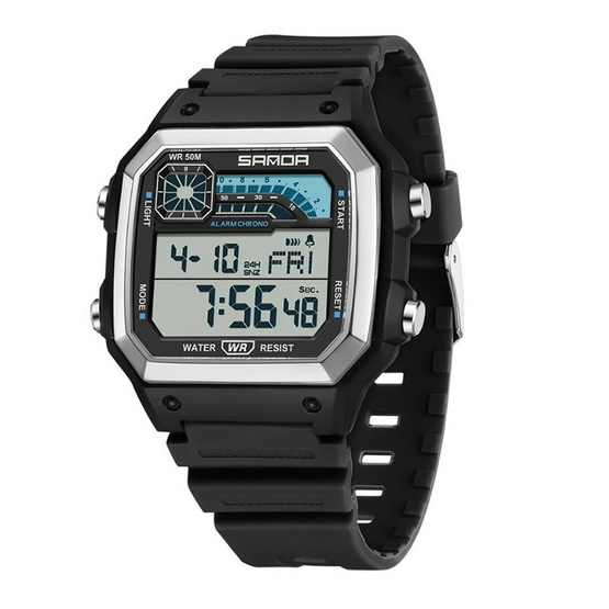 SANDA นาฬิกา รุ่น SW6196-BK/SI