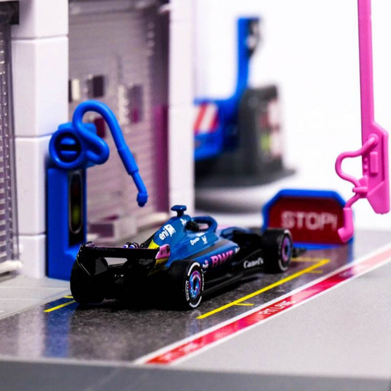 Majorette เซตจำลองโชว์รูมรถ Motosport Alpine พร้อมโมเดลรถ 1 คัน