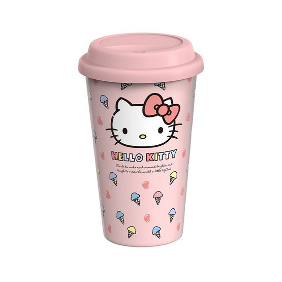 FOFO แก้วทรงสูงฝาซิลิโคน รุ่น CT-U11-KT36-1 Hello Kitty ขนาด 450 มล.