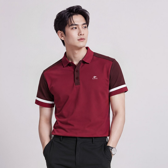 CP ALL เสื้อโปโลชาย Upcycling สีแดง
