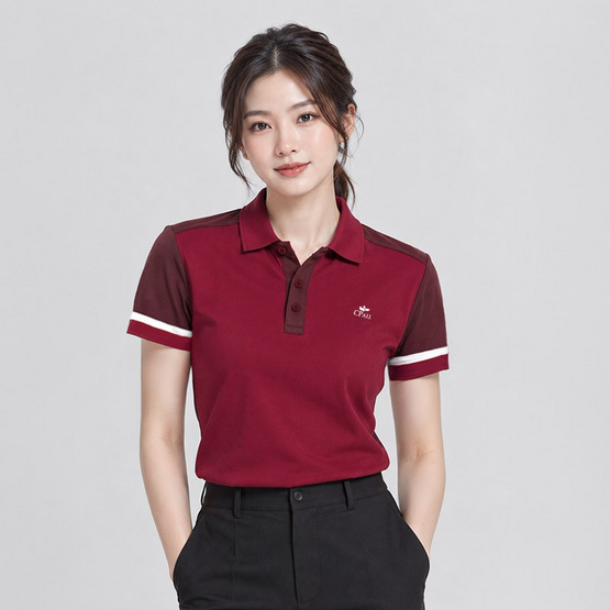 CP ALL เสื้อโปโลหญิง Upcycling สีแดง