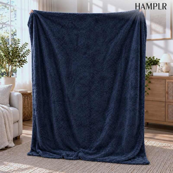 HAMPLR ผ้าห่มขนนุ่ม สี Dark Blue ขนาด 60x80 นิ้ว