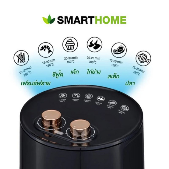 Smarthome เซ็ทคู่สุดคุ้ม  หม้อทอดไร้น้ำมัน MV-1200 + กาต้มน้ำไฟฟ้า CA-1009