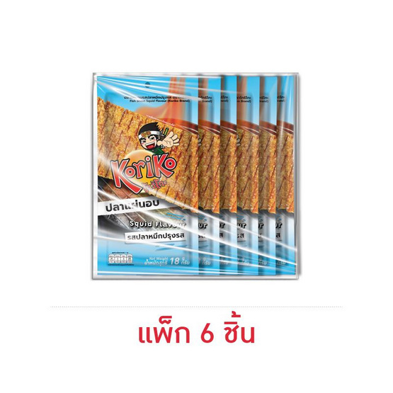 โกริโกะ ปลาแผ่นอบ รสปลาหมึกปรุงรส 18 กรัม (แพ็ก 6 ชิ้น)