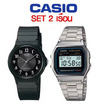 Casio เซต 2MQ24-1B3 A158WA-1DF