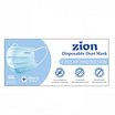 Zion หน้ากากป้องกันฝุ่นละออง สีฟ้า (1 กล่อง/50 ชิ้น)