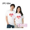 DELON เสื้อยืดคอกลม AT53119 เสื้อคู่รัก สีขาว