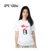 DELON เสื้อยืดคอกลม รุ่น AT53121 เสื้อคู่รัก สีขาว