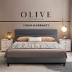 ESPACIO OLIVE DIVAN เตียง ฐานเตียง+หัวเตียง สีเทา