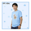 DELON เสื้อยืดคอกลม เสื้อครอบครัวน้องแมว รุ่น AT53140 สีฟ้าอ่อน