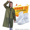 Rain coats ชุดกันฝน เสื้อคลุมกันฝน Free Size พร้อมรองเท้าบูธคลุมกันฝน (XL)