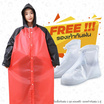 Rain coats ชุดกันฝน TwoTone Free Size พร้อมรองเท้าบูธคลุมกันฝน (XL)