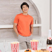 M2S Lifestyle เสื้อยืดคอกลมชาย ส้มแมนดาริน