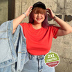 M2S Lifestyle เสื้อยืดคอกลมหญิง ส้มนีออน GDM