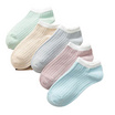 CC SOCK ถุงเท้าข้อสั้น สีพาสเทลขอบขาว แพ็ก 5 คู่