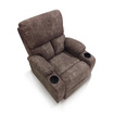 Hot Deal Furniture Recliner เก้าอี้พักผ่อน หุ้มผ้าลายหนังมี มีที่วางแก้ว เทา