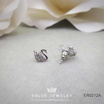 ValueJewelry ต่างหูแป้น ฝังคริสตัลละเอียด ลายหงส์ Swan ขนาดเล็ก ER0212