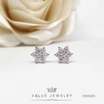 ValueJewelry ต่างหูแป้น ลายดอกพิกุล 6แฉก ขนาดเล็ก ฝังคริสตัลแท้ ER0005